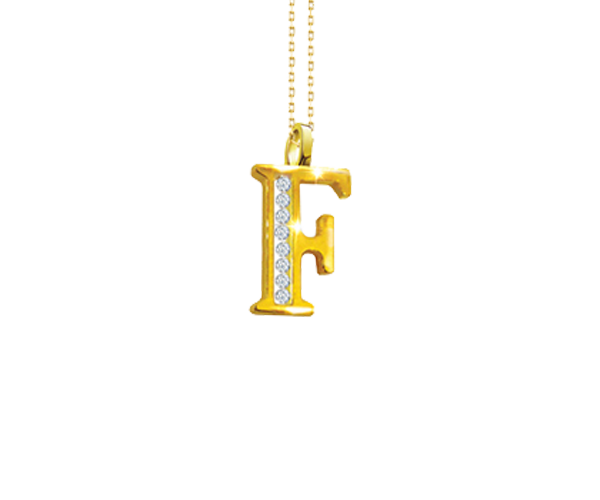 F' Alphabet Pendant chain with Diamonds