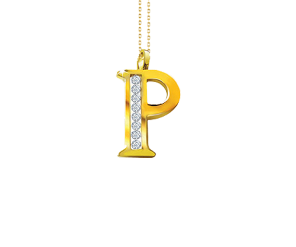 P’ Alphabet Pendant chain with Diamonds