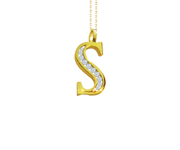 S’ Alphabet Pendant chain with Diamonds