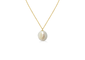 Baroque Pearl With 18K YG Chain