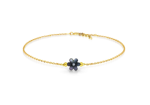 Black mother of pearl flower bracelet