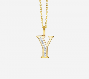 Y' Alphabet Pendant chain with Diamonds