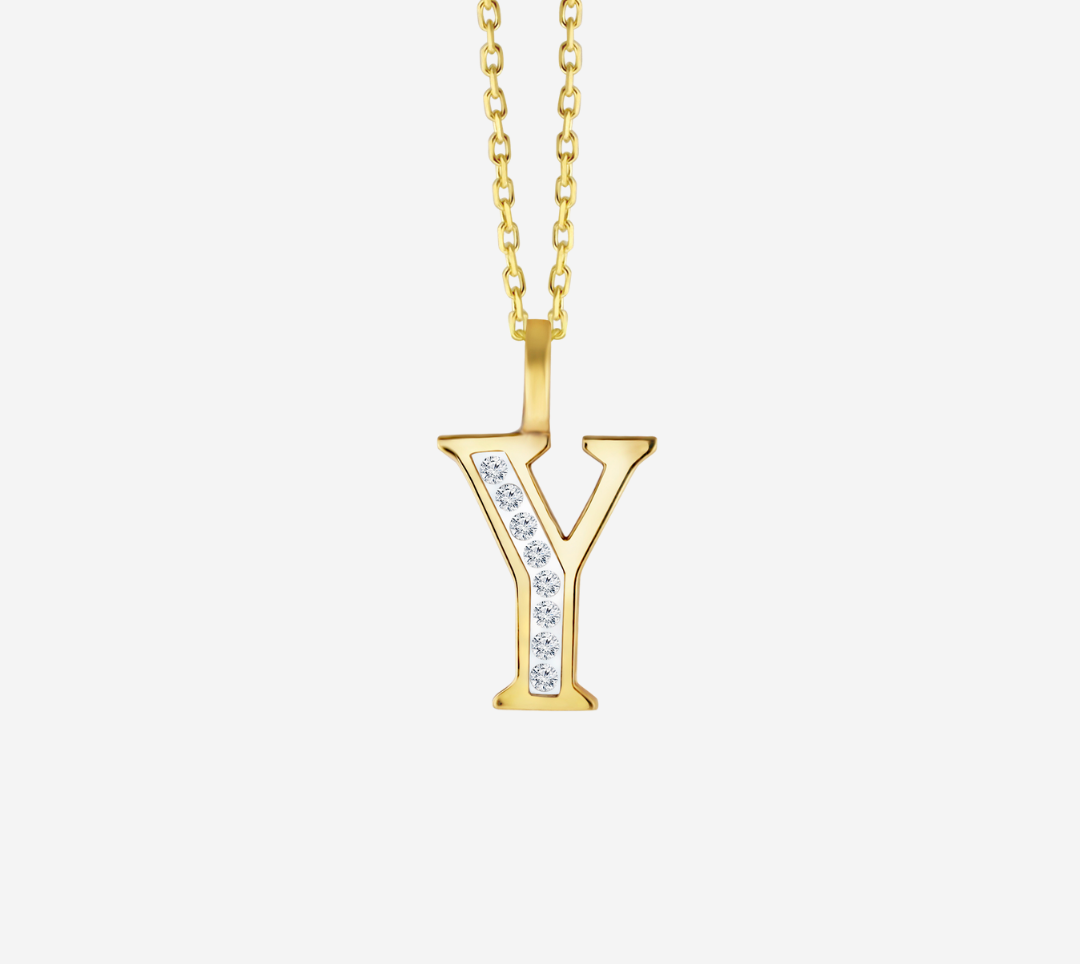Y’ Alphabet Pendant chain with Diamonds
