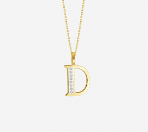 D' Alphabet Pendant chain with Diamonds