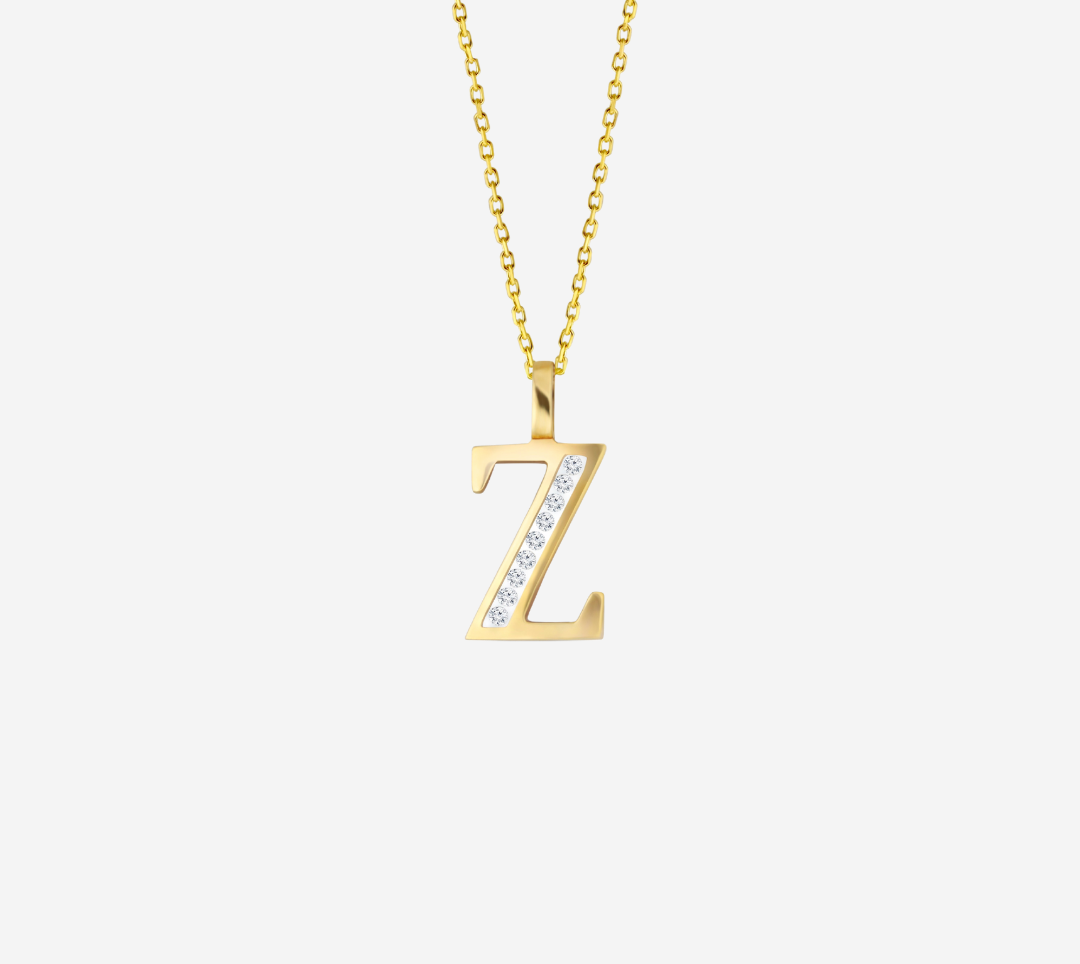 Z’ Alphabet Pendant chain with Diamonds