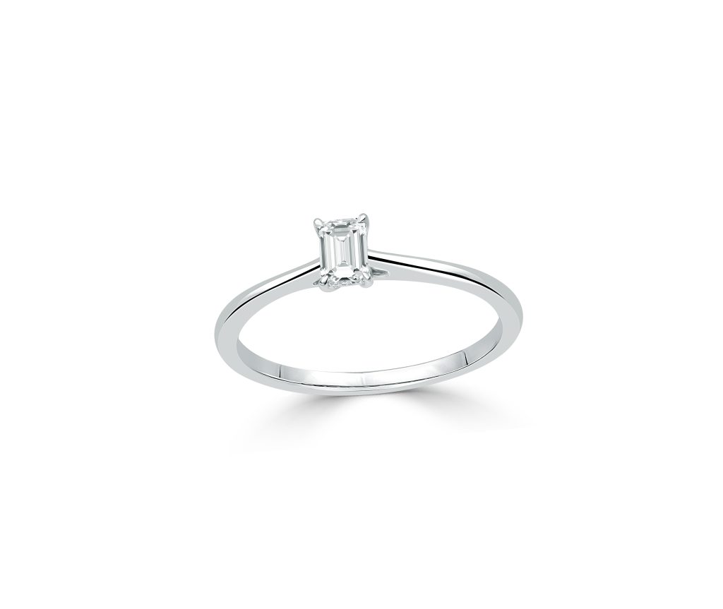 Emerald Cut Diamond Solitaire Ring