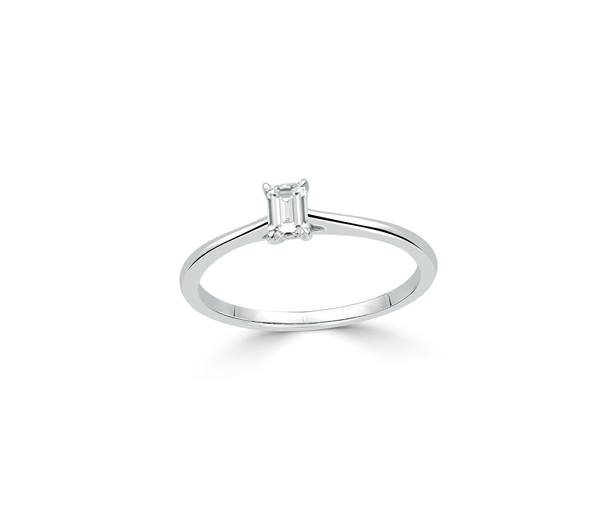 Emerald Cut Diamond Solitaire Ring
