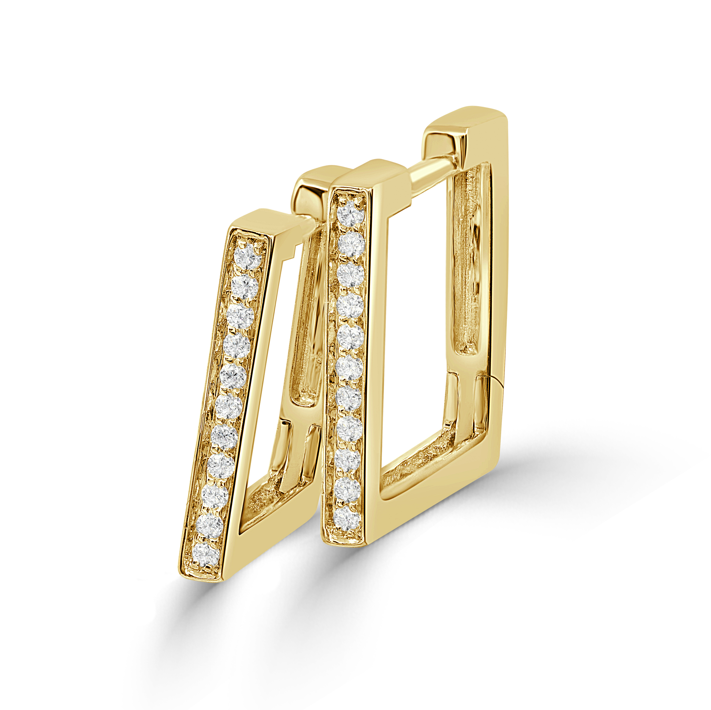 Square Shape Huggie Diamond Earring