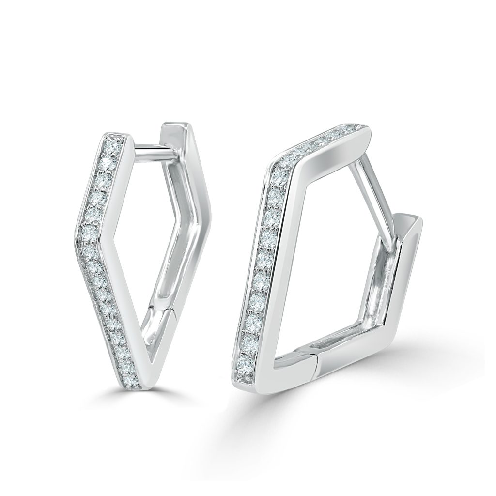 Triangle Shape  Huggie Diamond Earring