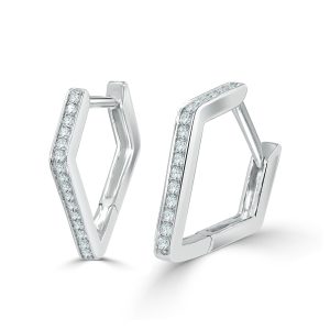 Triangle Shape  Huggie Diamond Earring