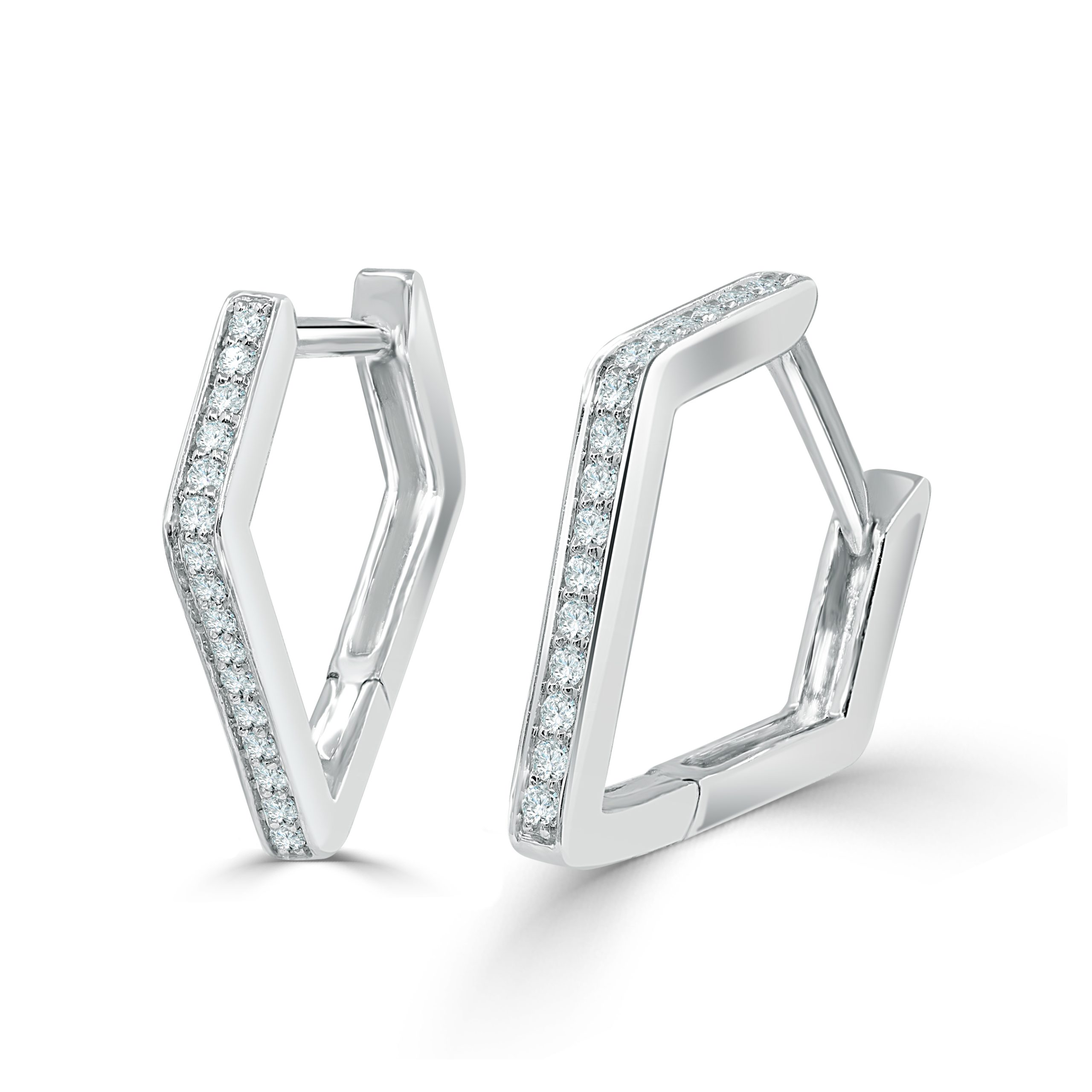 Triangle Shape  Huggie Diamond Earring