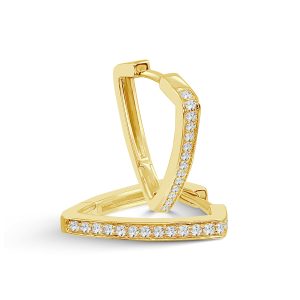 V Shape Huggie Diamond Earring
