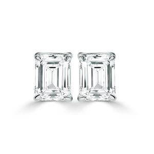 Emerald Cut Diamond Solitaire Earring