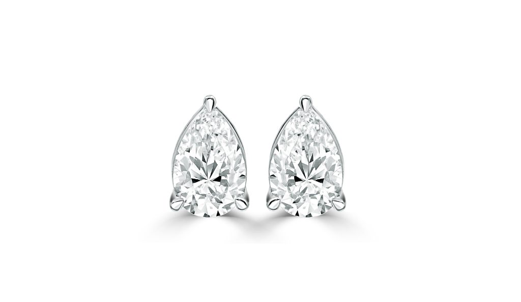 Pear Cut Diamond Solitaire Earring