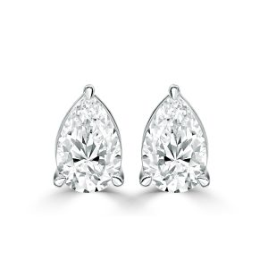 Pear Cut Diamond Solitaire Earring
