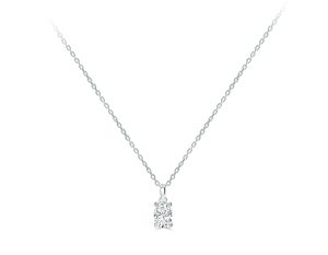 Oval Cut Diamond Solitaire Pendant Chain