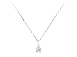 Pear Cut Diamond Solitaire Pendant Chain
