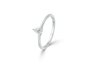 Pear Cut Diamond Solitaire Ring