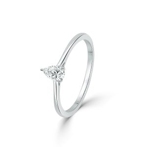 Pear Cut Diamond Solitaire Ring