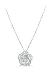 Flower Shape Diamond Pendant Chain