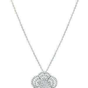 Flower Shape Diamond Pendant Chain